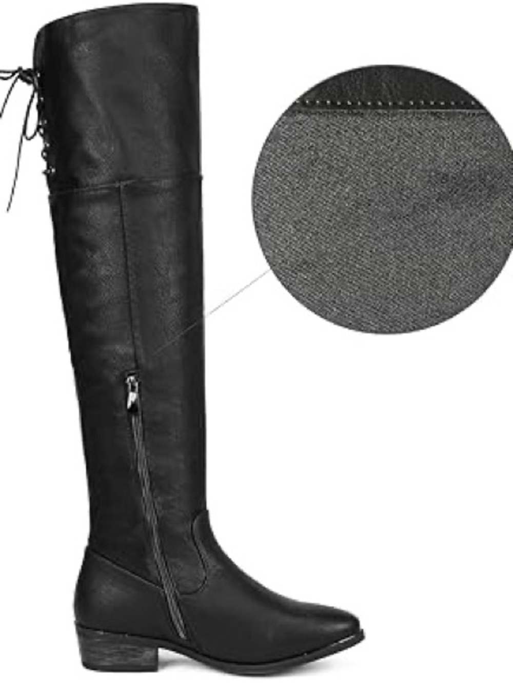 Dream Pairs Black Over-the-Knee Riding Boots - Womens 8 Regular Calf - Picture 2 of 13